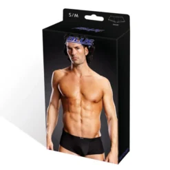 Caleçon Sexy Noir Performance Microfiber Short - Blue Line -Erotikartikel Verkaufe 11434