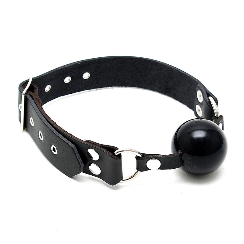 Bal Gag En Silicone Et Cuir Ø 4.4 Cm Noir - Rimba 3 Bal Gag En Silicone Et Cuir Ø 4.4 Cm Noir - Rimba
