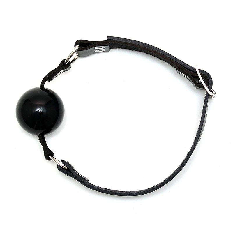 Bal Gag En Silicone Et Cuir Ø 4.4 Cm Noir - Rimba 4 Bal Gag En Silicone Et Cuir Ø 4.4 Cm Noir - Rimba – Image 2