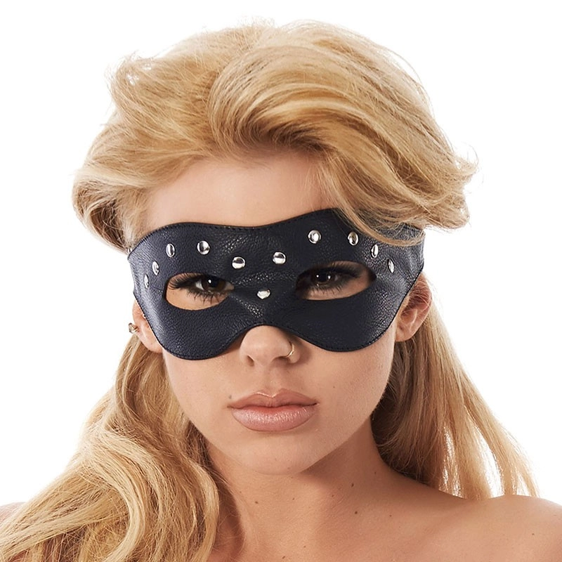 Masque BDSM En Cuir Nappa Avec Rivet - Rimba 3 Masque BDSM En Cuir Nappa Avec Rivet - Rimba