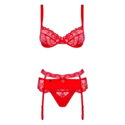 Ensemble De Lingerie Sexy Heartina (rouge) - Obsessive -Erotikartikel Verkaufe 12620