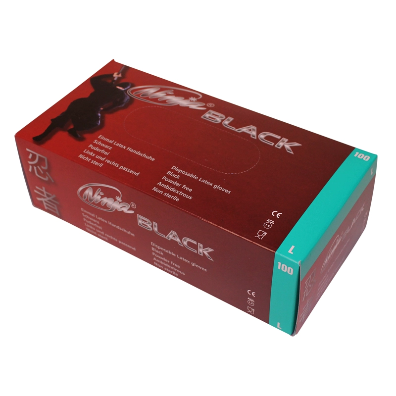 Gants En Latex Noirs 100pcs. 6 Gants En Latex Noirs 100pcs. – Image 4