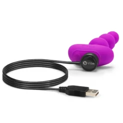 Chapelet Anal Vibrant Avec Télécommande - B-Vibe Triplet Fuchsia -Erotikartikel Verkaufe 13256