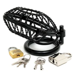 Cage De Chasteté Avec 2 Cadeanas -Erotikartikel Verkaufe 18201