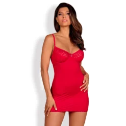 Nuisette Sexy & String Jolierose (rouge) - Obsessive