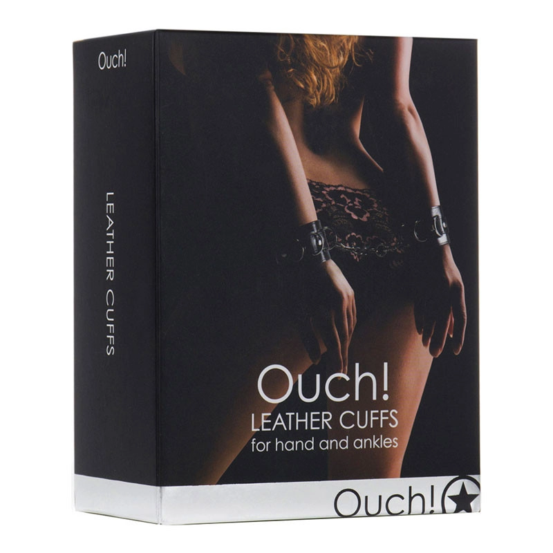 Menottes En Cuir Noir - Ouch! 4 Menottes En Cuir Noir - Ouch! – Image 2