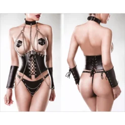 Ensemble Harnais Sexy Noir 4 Pièces - Grey Velvet 15133