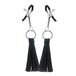 Pinces à Tétons Avec Petit Fouet (Noir) - CalExotics