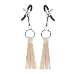 Pinces à Tétons Avec Petit Fouet (Doré) - CalExotics