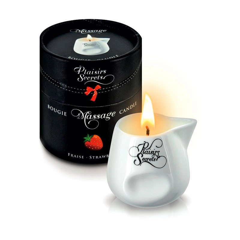 Bougie De Massage Fraise - Plaisirs Secrets 3 Bougie De Massage Fraise - Plaisirs Secrets