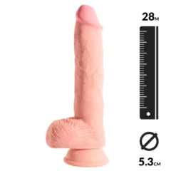 Dildo Réaliste Avec Scrotum 3D 28cm - King Cock