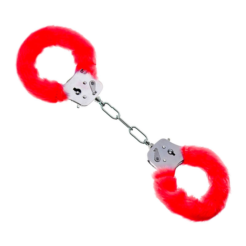 Menottes SM Fourrure Rouge - ToyJoy 3 Menottes SM Fourrure Rouge - ToyJoy