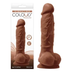 Vibromasseur Avec Scrotum Colours Pleasures 13cm (Brun) - NS Novelties