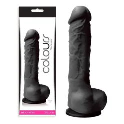Gode Avec Scrotum Colours Soft 13cm (Noir) - NS Novelties