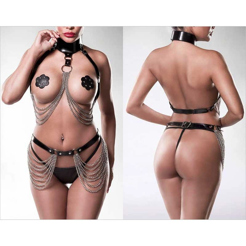 Ensemble Harnais BDSM 4pces. - Grey Velvet 20201 3 Ensemble Harnais BDSM 4pces. - Grey Velvet 20201