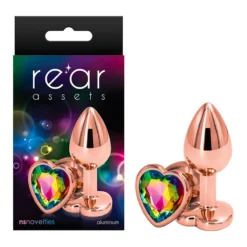 Plug Anal Aluminium Rear Assets Heart Rose Gold (S) - NS Novelties