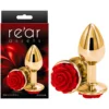 Plug Anal Aluminium Rear Assets Rose Rouge & Gold (M) - NS Novelties