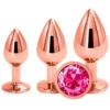 Kit De Plug Anal Aluminium Rear Assets Rose & Gold (3x) - NS Novelties