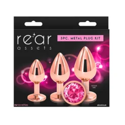 Kit De Plug Anal Aluminium Rear Assets Rose & Gold (3x) - NS Novelties -Erotikartikel Verkaufe 22169