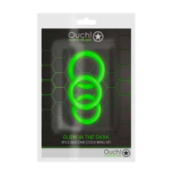 Cockring Ring En Silicone Phosphorescents 3 Pièces - Ouch! -Erotikartikel Verkaufe 22198