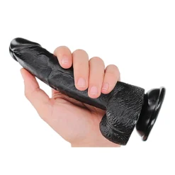 Dildo Réaliste Avec Scrotum 15cm (noir) - RealRock 7 -Erotikartikel Verkaufe 22466