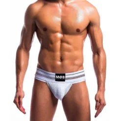 Bike Jockstrap Fetish Classic Wide (Blanc) - MaleBasics