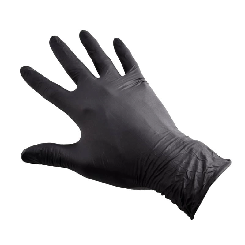 Gants En Latex Noirs 100pcs. 3 Gants En Latex Noirs 100pcs.