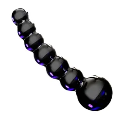 Dildo Anal En Verre Noir - Icicles N°66