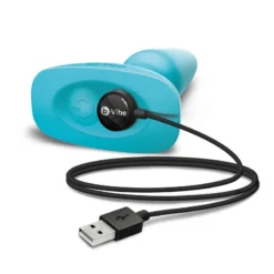 Plug Anal Rotatif Et Vibrant Télécommandé - B-Vibe Rimming 2 Bleu -Erotikartikel Verkaufe 7748