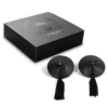 Bijoux Indiscrets Burlesque Pasties - Caches Tétons Rond Noir Ficelle Noire